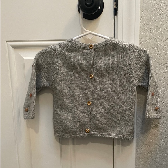 Zara Button Back Gray Sweater with Colorful Dots - 3-6 Months - Picture 5 of 5
